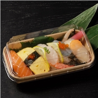 Wholesale food grade kraft paper sushi box Eco friendly take out sushi box with clear lid