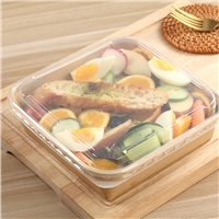 Best selling stackable disposable paper salad box food grade krafr paper salad box